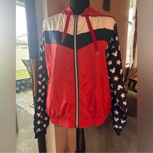 Disney Parks Red White & Blue Mickey Mouse Windbreaker